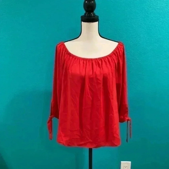 J crew red off the shoulder dress in size small - Picture 1 of 3